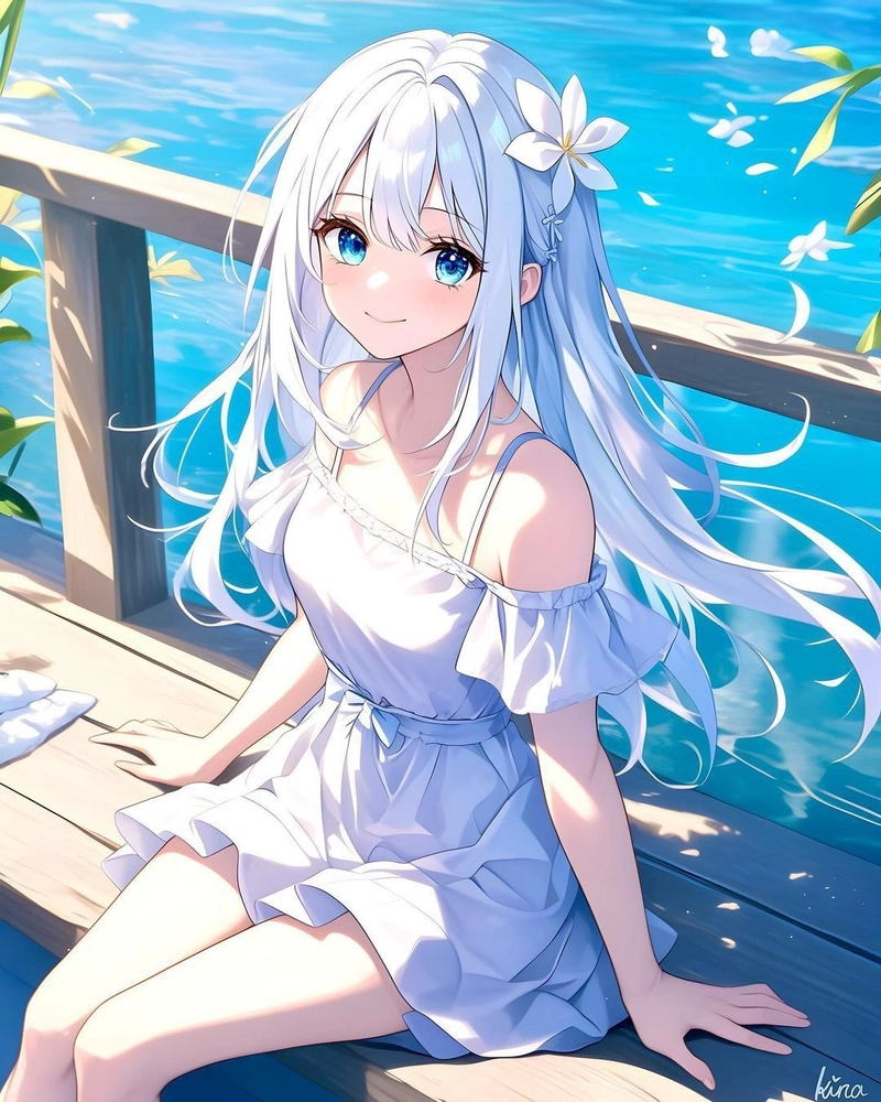 ảnh anime nữ đẹp nhất đang cười 