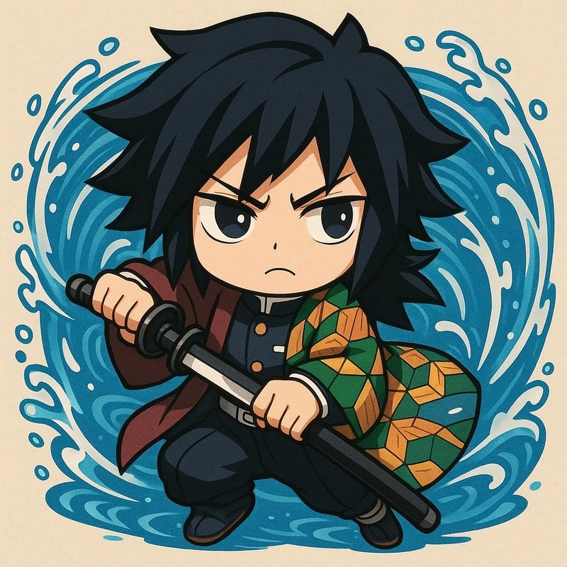 giyuu demon slayer chibi